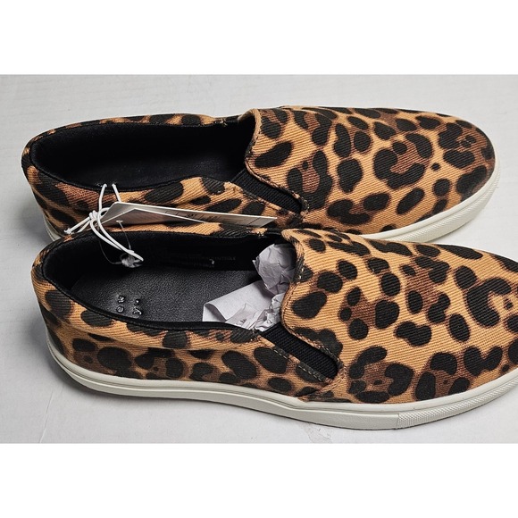 A New Day Reese Womens 6.5 Leopard Print Slip On Sneakers Memory Foam Brown New - Picture 5 of 12